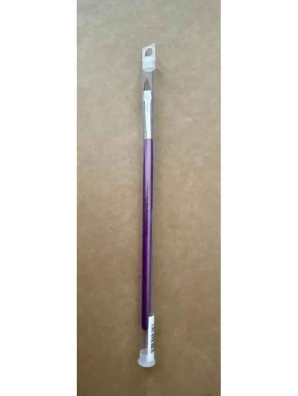 Purple Handle Flat Makeup Brush with Protective Cap and Tube